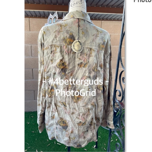 NEW Marrakech Rare Floral Print Button Front Shirt Long Sleeve Jacket MD - Picture 15 of 16